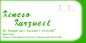 kincso kurzweil business card